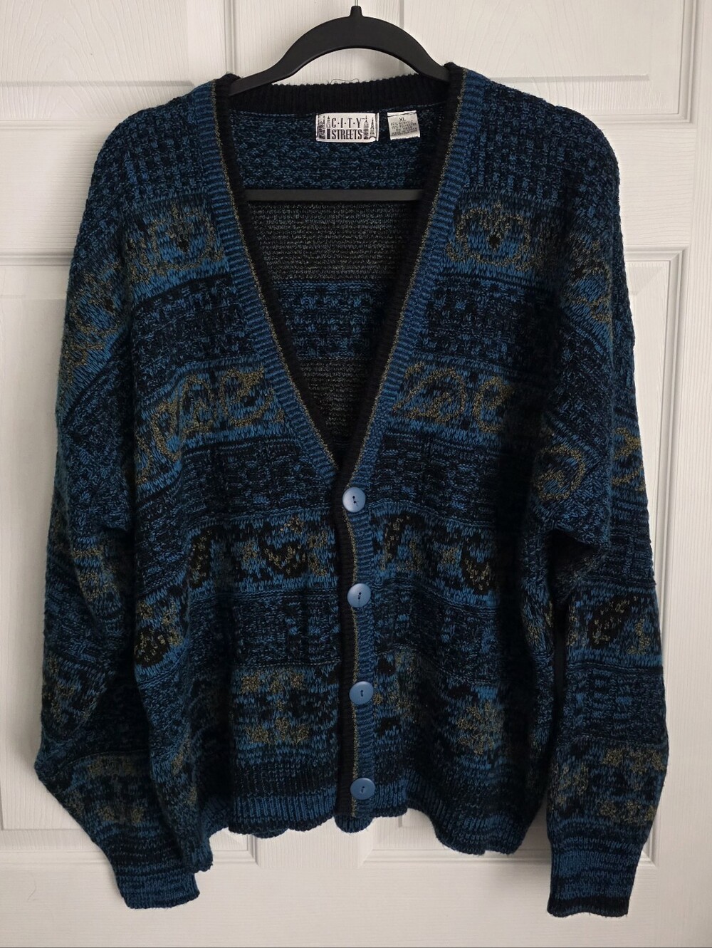 Vintage City Streets Cardigan 90s Dad Cosby Size XL